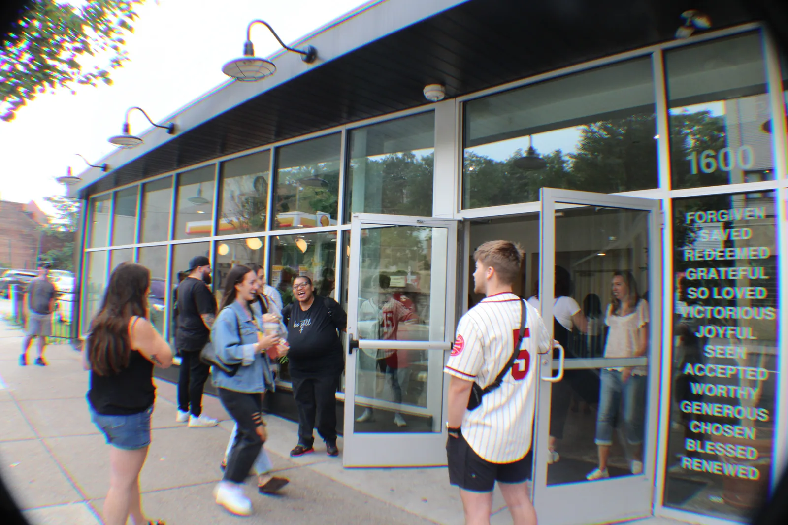 Visitors approach The Sanctuary entrance.