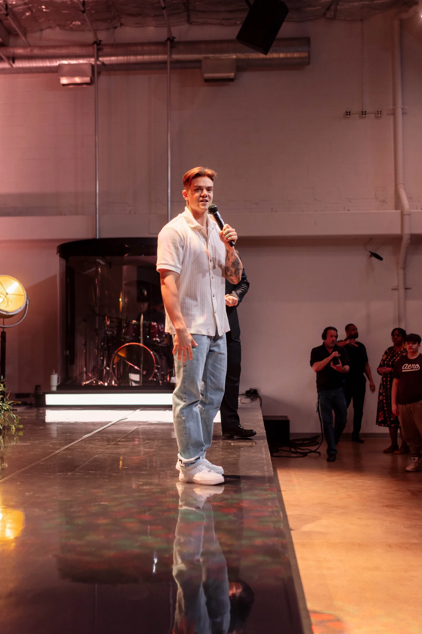 Cole Yocca speaking at a Sanctuary gathering.