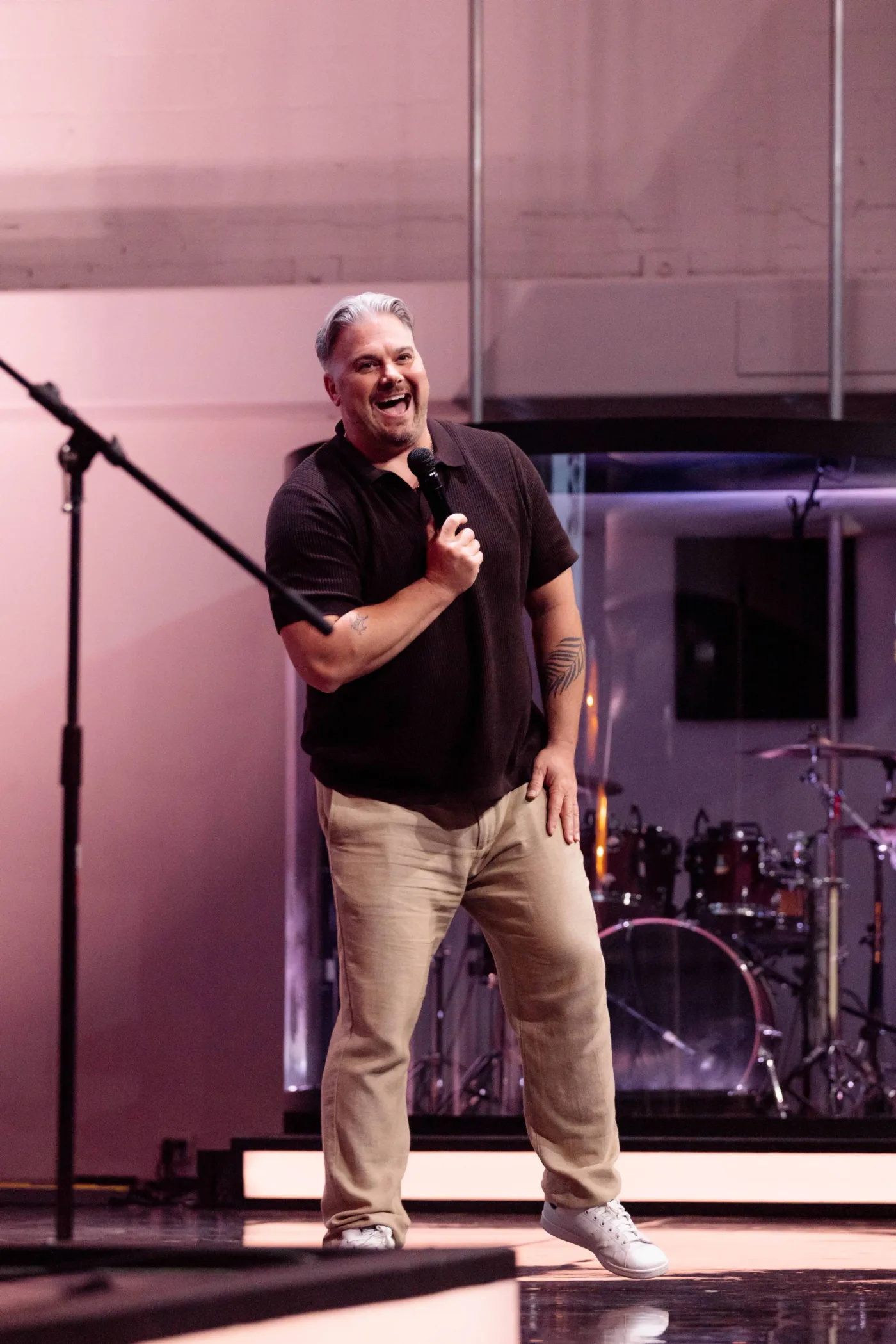 Jason Howard speaks at a Sanctuary gathering.